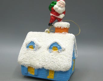 80年代 ビンテージ クリスマス サンタクロース ベアー オーナメント 飾り ヴィンテージ 80 年代 サンタクロース クリスマス ハード プラスチック