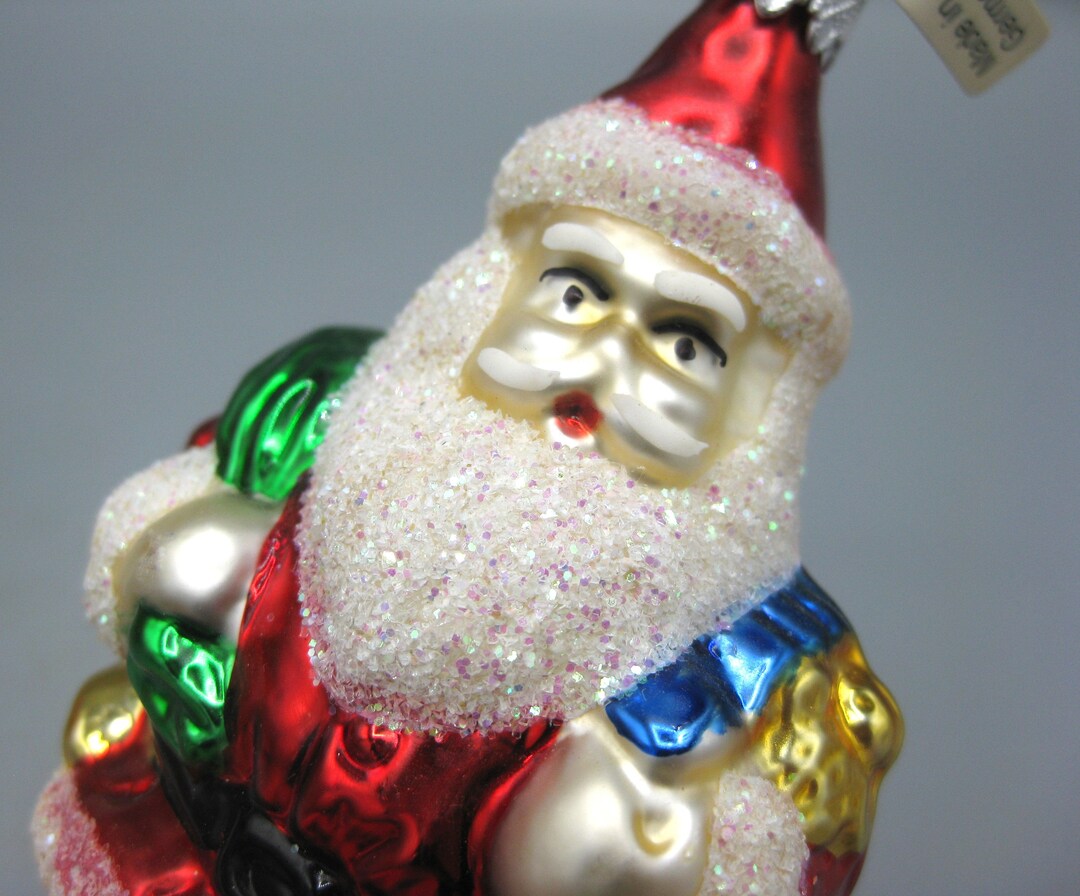 Vintage German Hand Blown Glass Santa Claus Christmas Tree Ornament - Etsy
