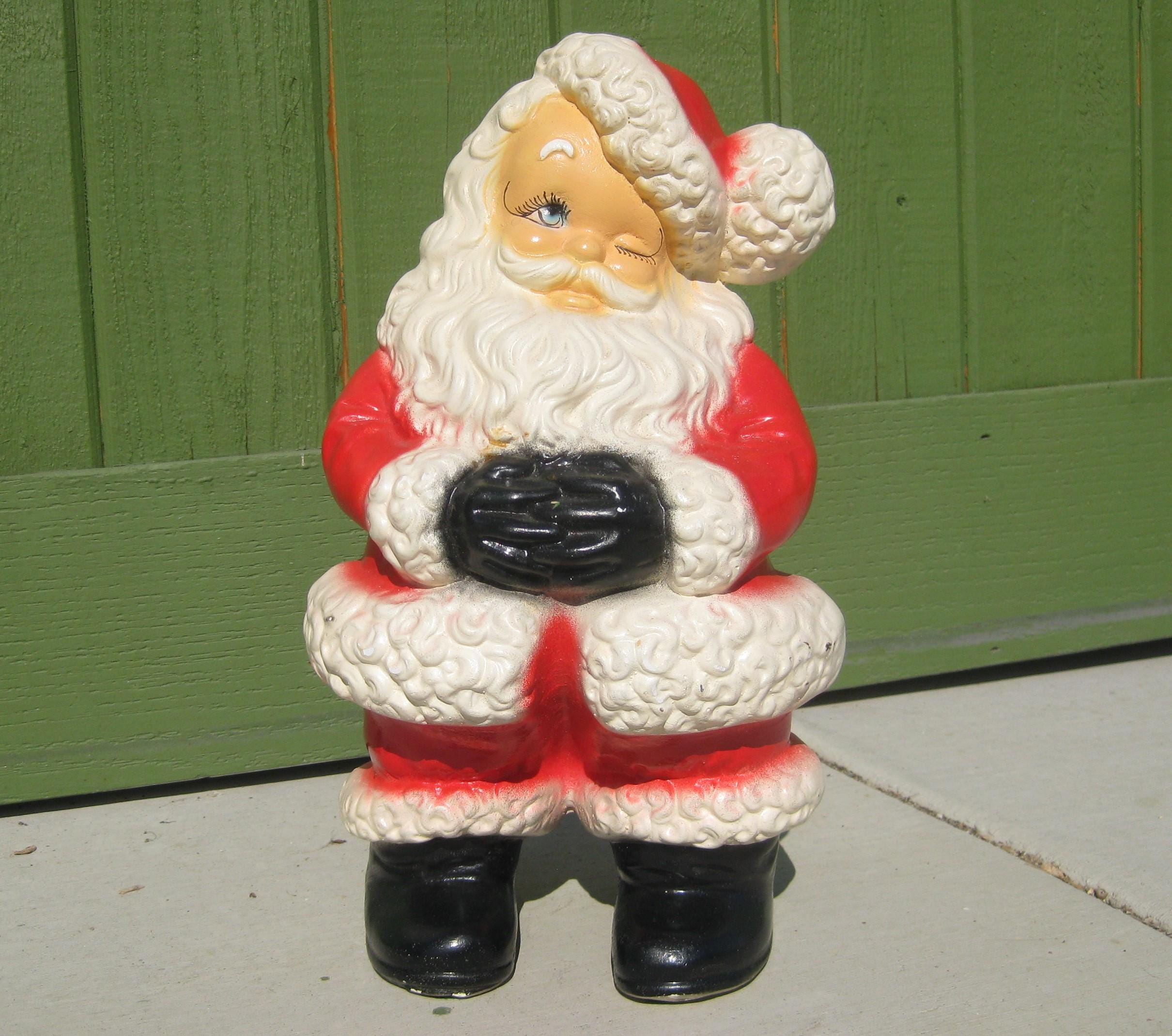 BIG Vintage Chalkware Plaster Santa Claus 14
