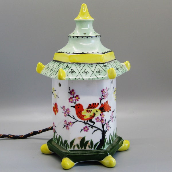 Vintage 50s USSR Porcelain Chinese Lantern Novelty Lamp Electric Night Light