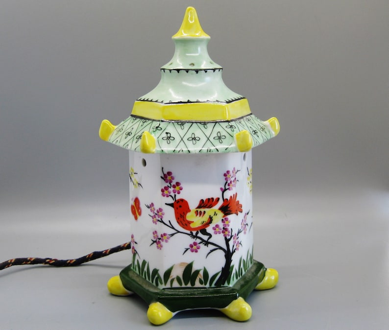 Vintage 50s shops USSR Porcelain Chinese Lantern Novelty Lamp Electric Night Light