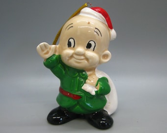 Vintage 1977 Elmer Fudd Warner Brothers Ceramic Christmas Tree Ornament