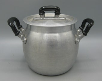 Vintage 60 Creative Playthings Child's Toy Kitchen Aluminum Cooking Pot with Lid Made in Italy