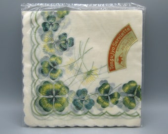 20 Vintage 50s Shamrock Four Leaf Clover Japanese Tengujo Paper Napkins Serviettes