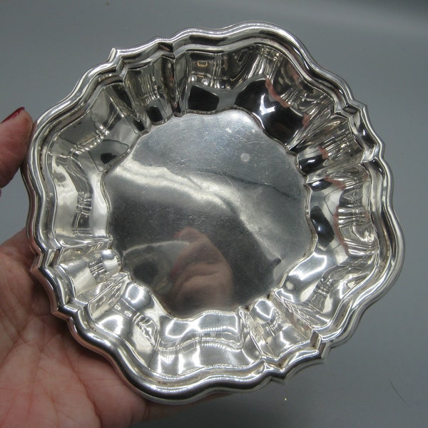 Vintage Lunt Sterling Silver Square Scalloped Candy Dish Bowl 101g