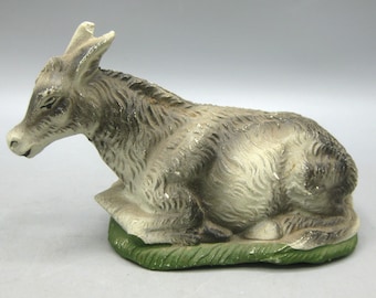 Vintage Composition Christmas Nativity Donkey Burro Animal Figurine Made in Italy
