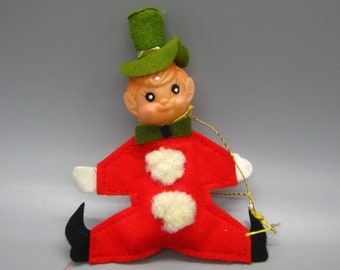 Grand Clown En Feutrine 41 Cm - Milieu XXème Siècle - France