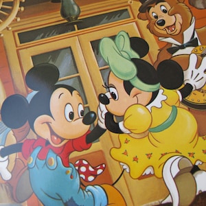 Cartolina d'epoca Disneyland Country Bears Topolino e Minnie del 1979, inutilizzata