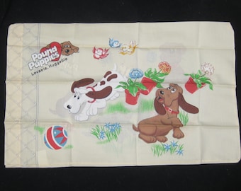 Vintage 80s Bibb Pound Puppies Cotton Poly Pillowcase Pillow Case Deadstock