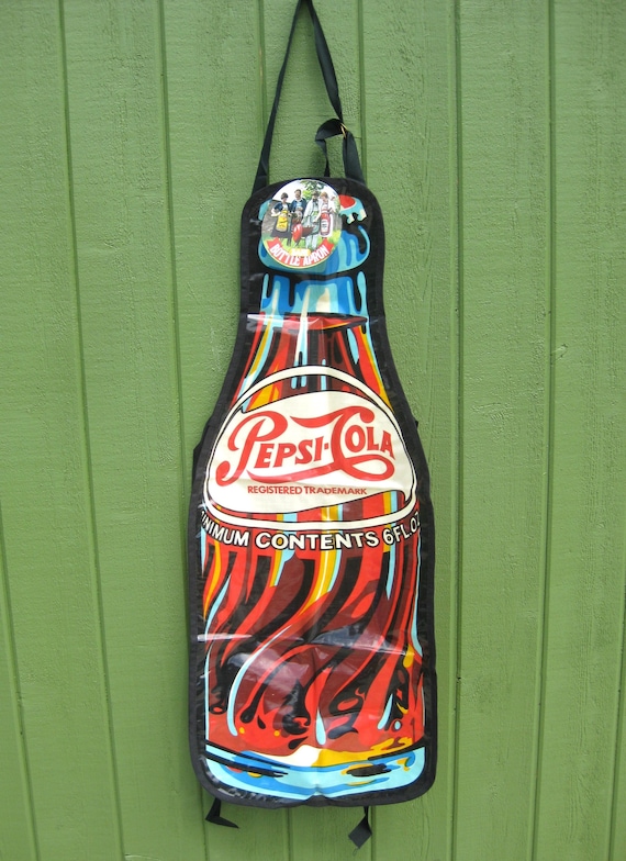 Vintage 70s PEPSI Cola Bottle Sari Print Novelty PVC Cotton