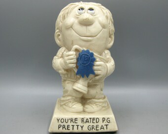 Vintage 1974 You're Rated PG Pretty Great Novelty Wallace Russ Berrie Figurine