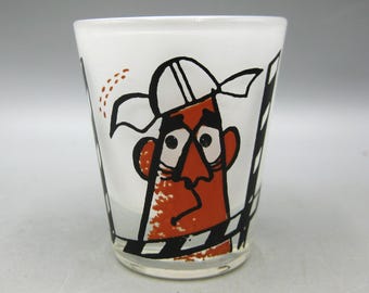 Vintage Wandering Eye Football Novelty Shot Glass Jigger Barware Bartender
