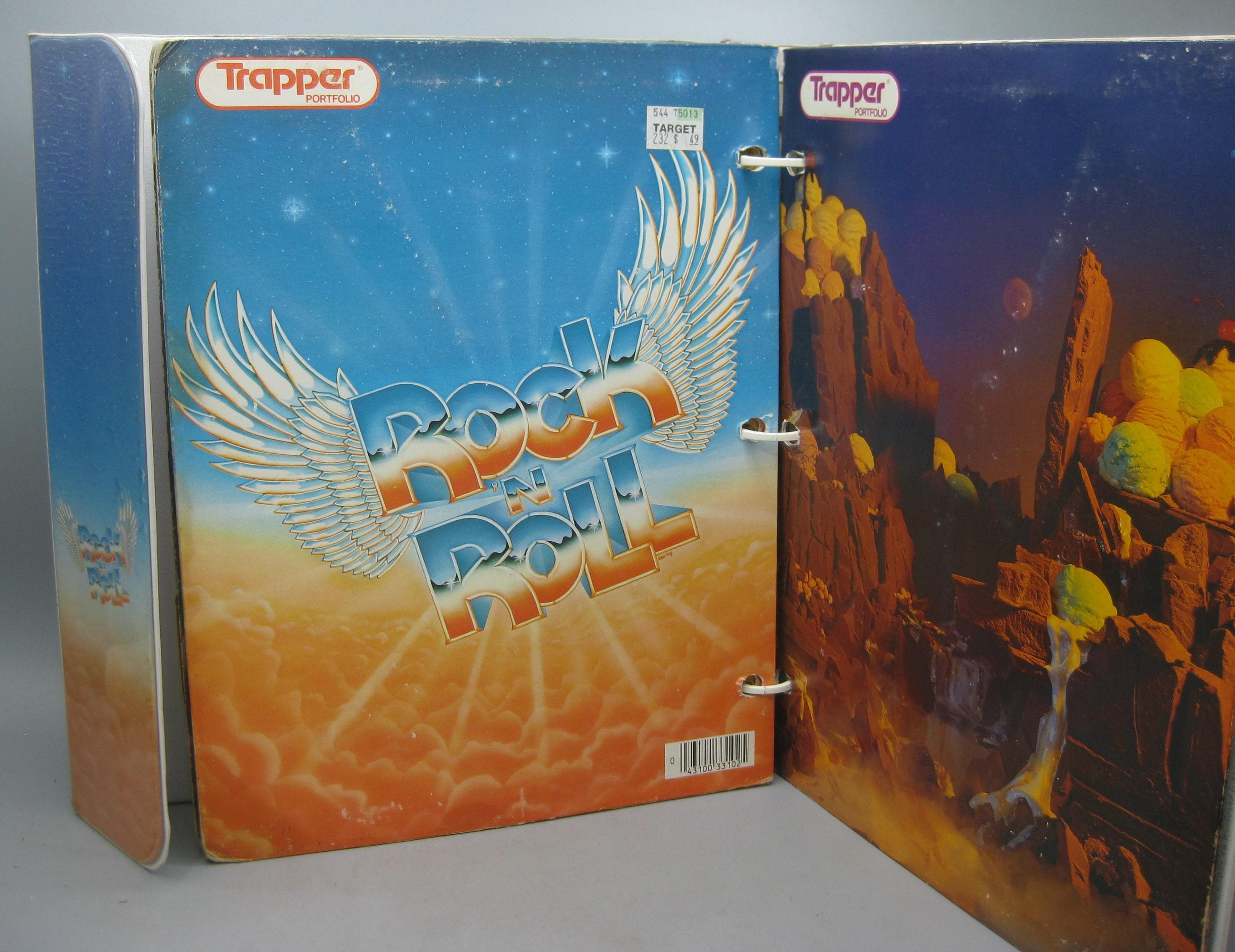 Vintage 80s Mead Trapper Keeper Data Center ROCK & ROLL Three Ring