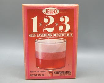 Preparato per dessert in gelatina autolivellante Vintage Jell-O 1-2-3 al gusto fragola