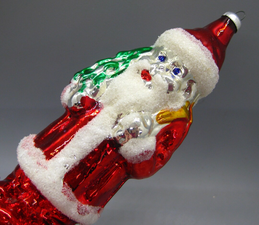 West Germany Art Glass Santa Claus Vintage Hand Blown Christmas Tree ...
