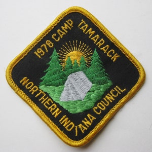 Vintage 1978 BSA Camp Tamarack Northern Indiana Council Boy Scouts Embroidered Patch