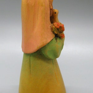 Vintage Anri Juan Ferrandiz Carved Wood Girl with Dove 3 Figurine image 7