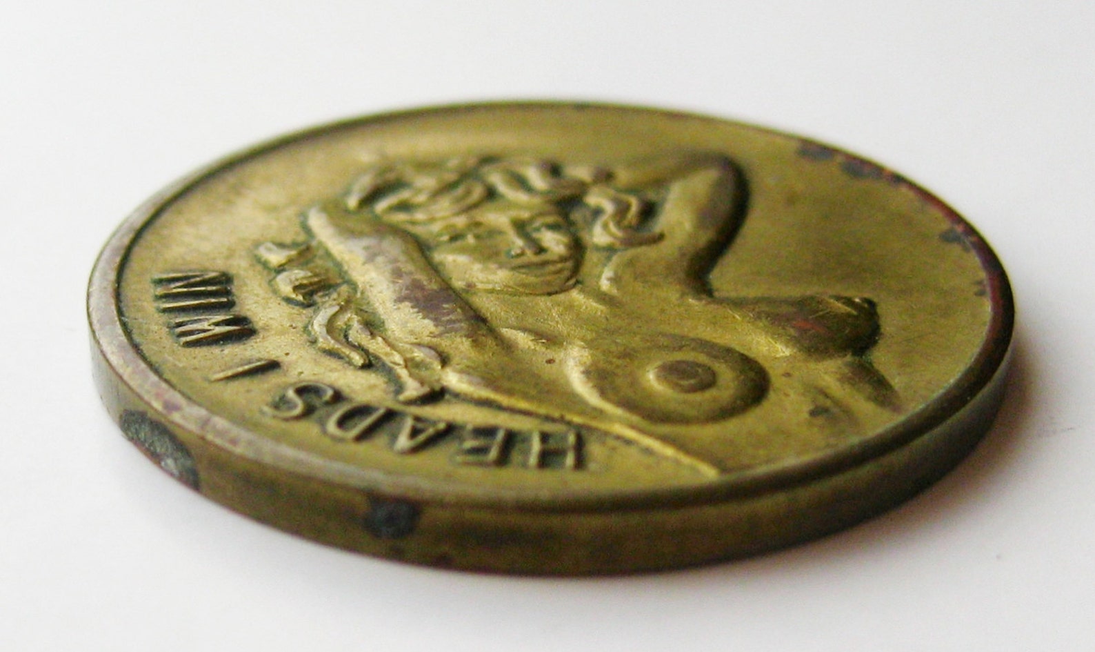 Vintage Flip a Coin Novelty Heads I Win Tails You Lose Nudie Etsy