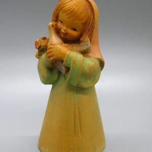 Vintage Anri Juan Ferrandiz Carved Wood Girl with Dove 3 Figurine image 4