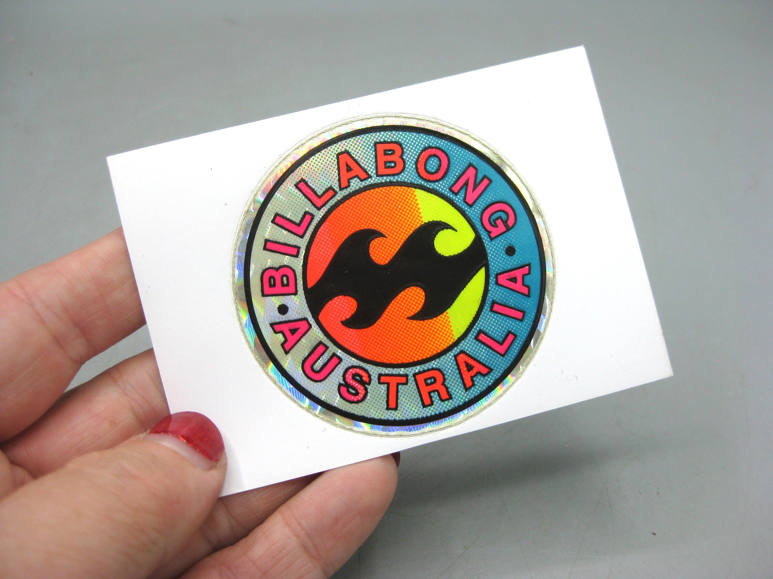 Vintage 80s Billabong Australia Surf Logo Reflector Sticker Decal