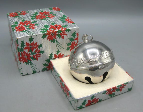 Vintage 1984 Wallace Silver Sleigh Bell Christmas Tree Ornament - Etsy
