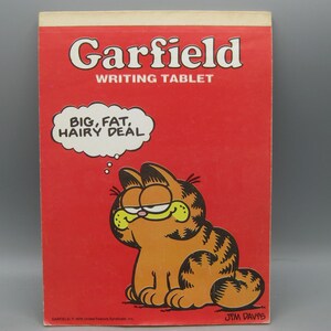 Vintage 70s Garfield Writing Tablet Novelty Paper Note Pad