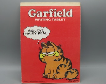 Vintage 70s Garfield Writing Tablet Novelty Paper Note Pad