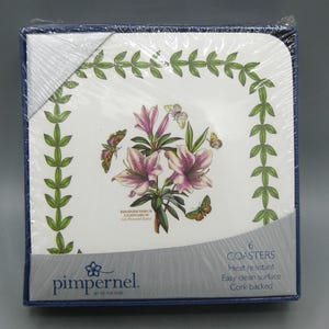 6 Vintage Portmeirion Botanischer Garten Pimpernel Kork Untersetzer
