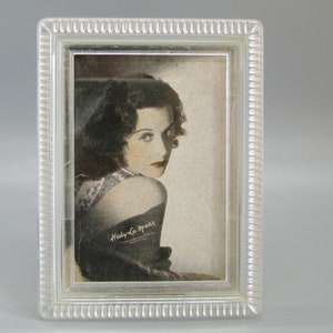 Vintage 40s Art Deco Hedy Lamarr Movie Star Picture Lucite Photo Miniature Picture Frame