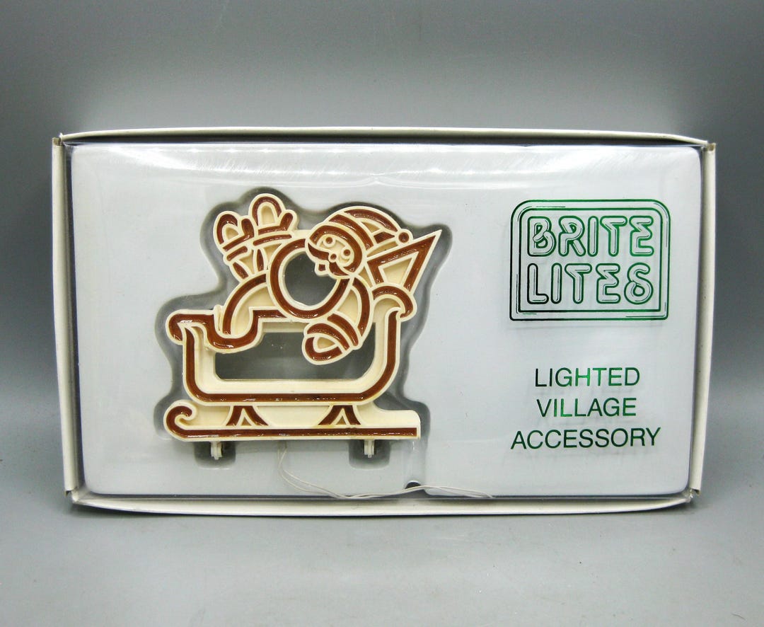 Vintage Dept 56 BRITE LITES Snow Village Santa Claus Sign Christmas ...