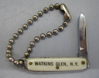 Vintage Watkins Glen New York Souvenir Miniature Pocket Knife Keychain