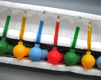 Silvestri 10 Vintage Small Plastic Christmas Tree Mini Bubble Light Bulbs Strand
