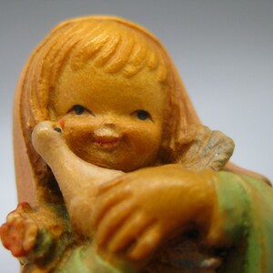 Vintage Anri Juan Ferrandiz Carved Wood Girl with Dove 3 Figurine image 3