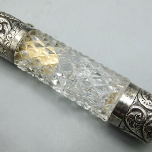 Antique Sterling Silver Charles May Glass Vintage Perfume Double Scent Bottle