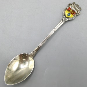 Vintage 800 Silver Enamel Sehnde Germany Souvenir Spoon