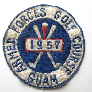 Vintage 1957 Armed Forces Golf Course Guam Embroidered Jacket Hat Patch