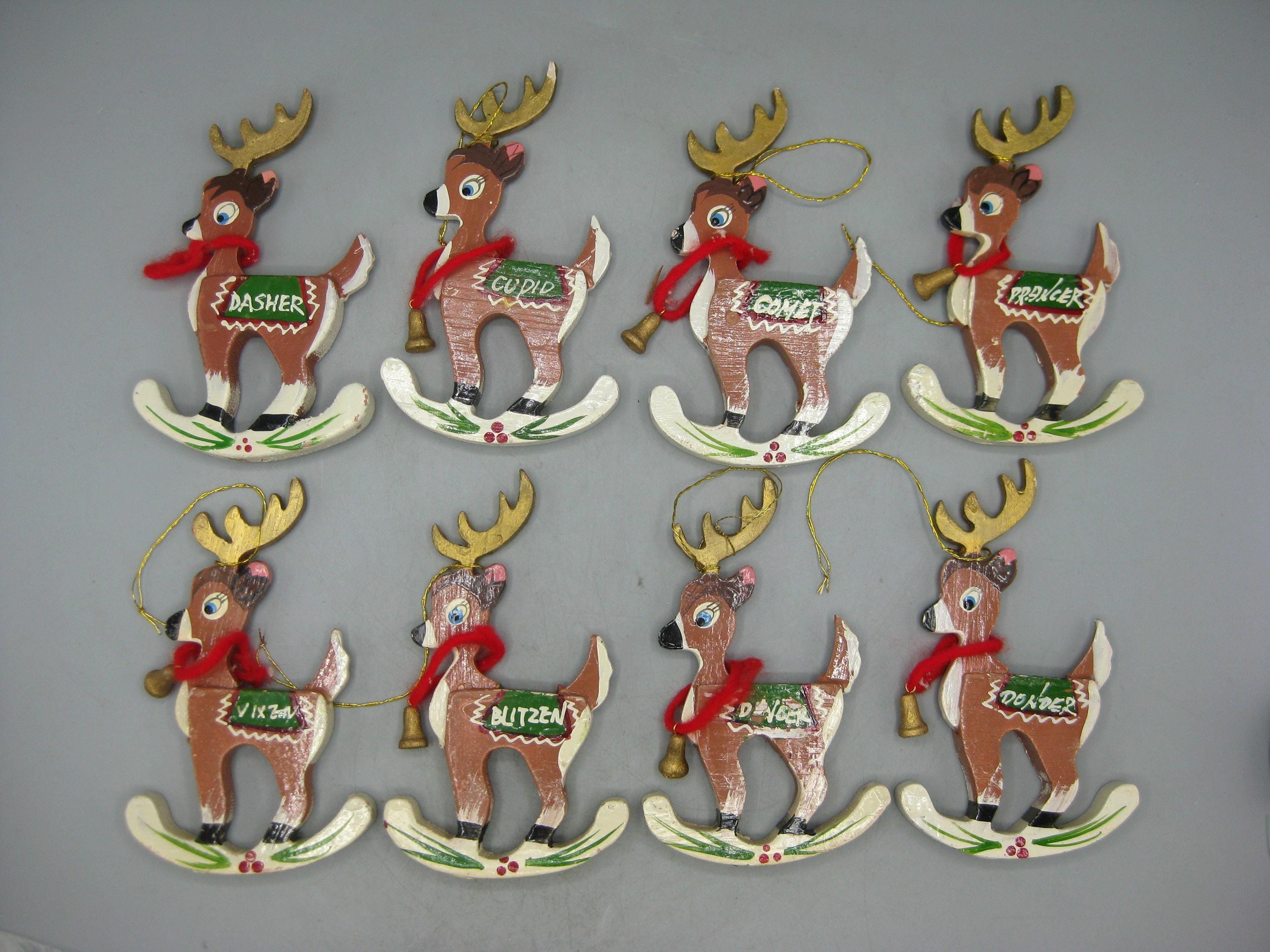 ヴィンテージダイカット木製サンタのトナカイクリスマスツリー