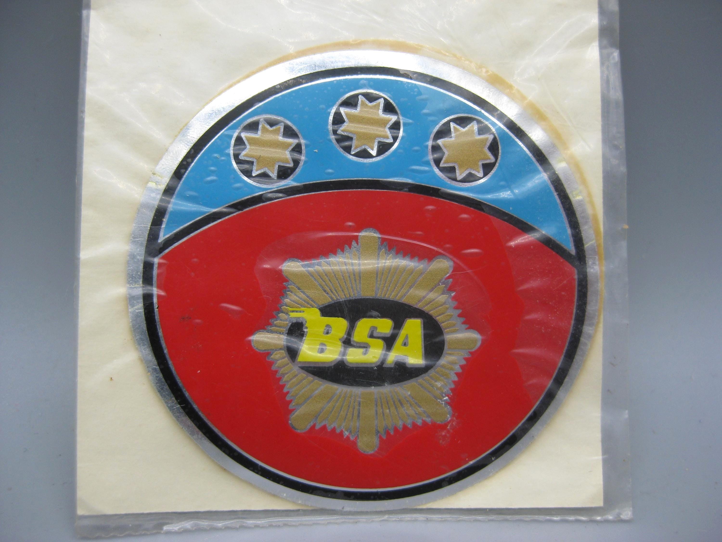 Vintage 70s BSA Logo Motorcycle Reflector Sticker Decal Deadstock - Etsy