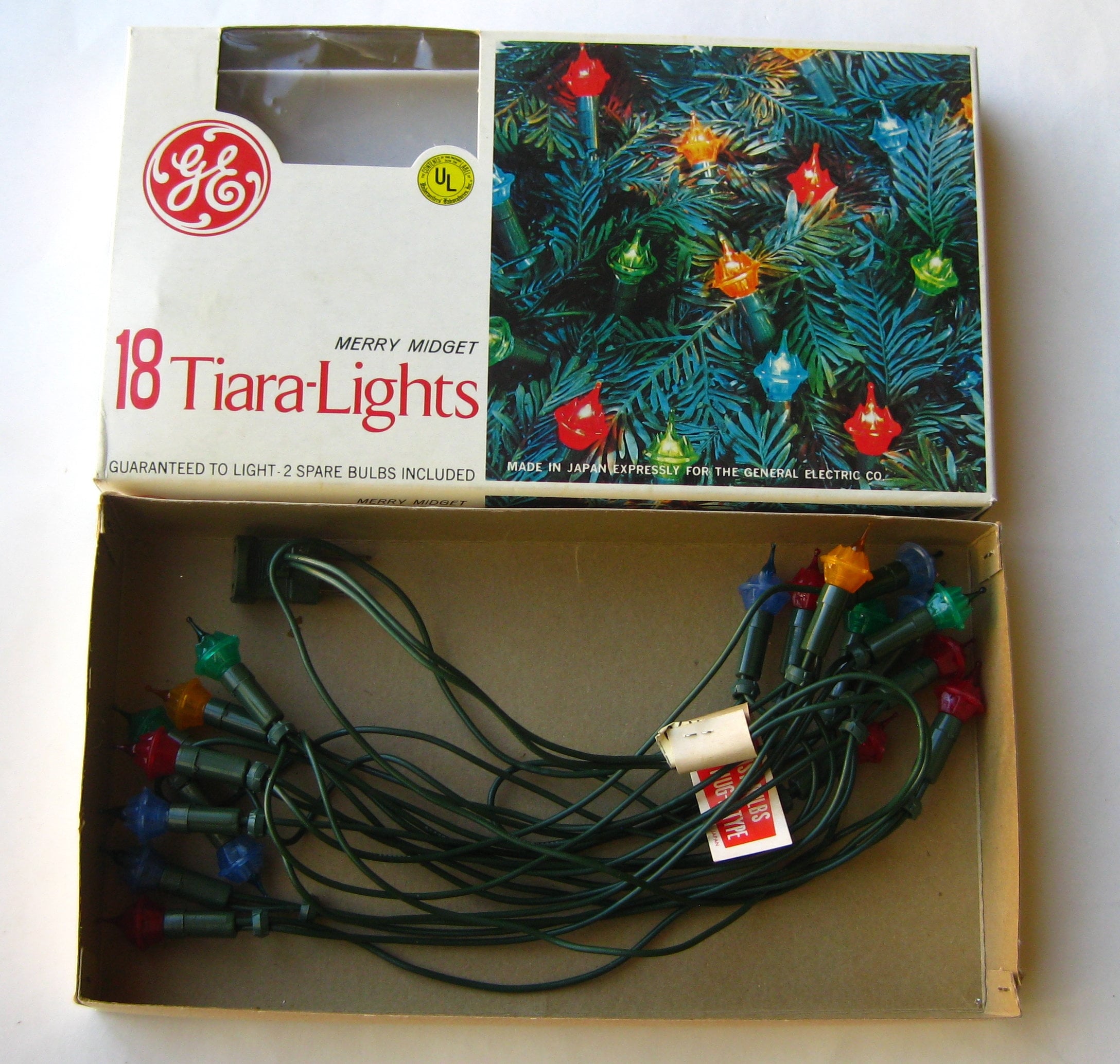 18 Vintage GE Merry Midget Tiara Christmas Tree String Light Bulb