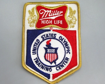 Parche bordado para chaqueta del Centro de Entrenamiento Olímpico de cerveza Miller High Life vintage de los años 80