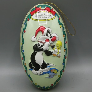 Vintage 1997 Russel Stover Candy Sylvester Piety Bird Loony Tunes Dose Ei Weihnachtsverzierung