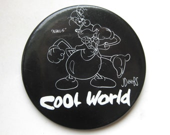Vintage 1991 Cool World Jack Deebs Nails Movie Promo Pin Button Pinback