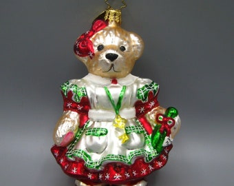 Christopher Radko Muffy VanderBear Alice in WonBearland Glass Bear Ornament