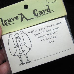 Vintage Original 70s Novelty Business Calling Cards Leave a Card Spectra Publishing
