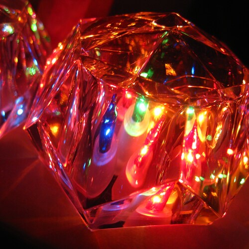Vintage 80s Deadstock Lucite Crystal shops Electric Christmas Tree String Party Lights Novelty Strand