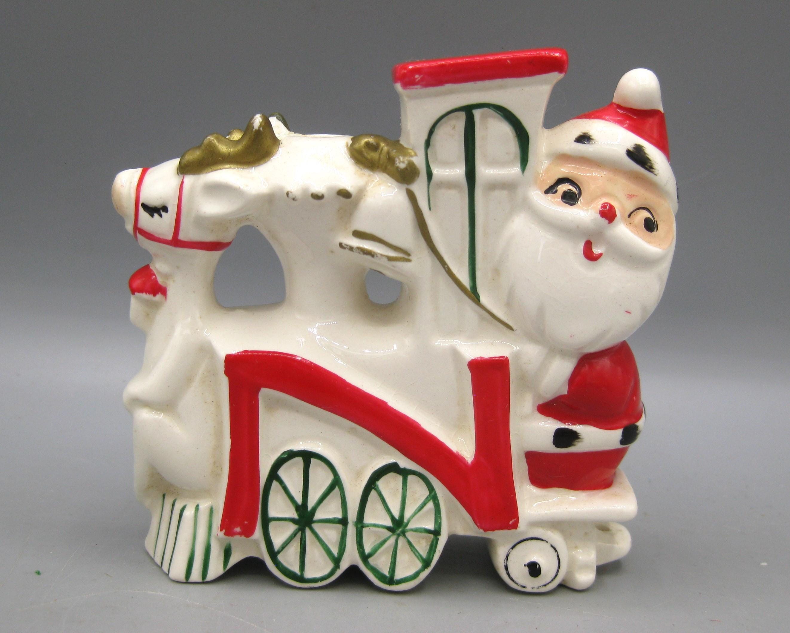 Vintage 50s Commodore Ceramic NOEL Express Santa Train Christmas