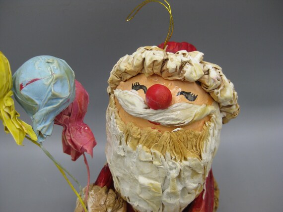 70年代ヴィンテージ紙張り子サンタクロースクリスマスオーナメント大型