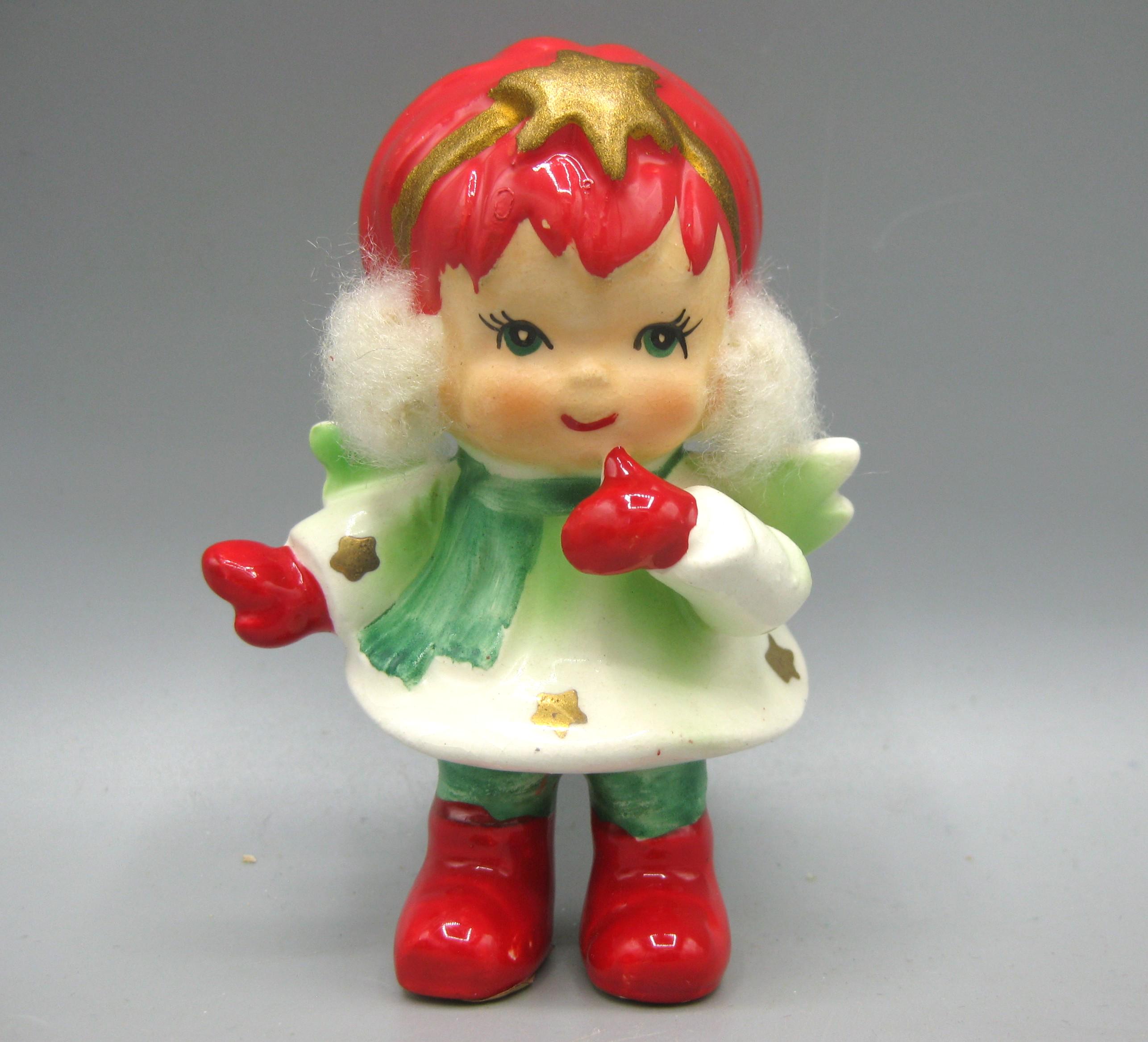 ヴィンテージ　ナプコ社　クリスマスフィギュア　陶器製 ヴィンテージ 60年代 レフトン クリスマス エンジェル ガール