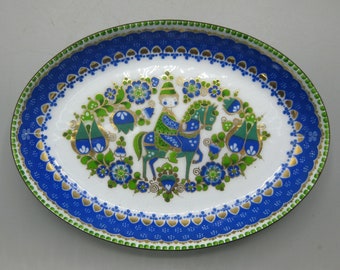 Vintage Steinbock Austrian Enamel Oval Bowl Dish