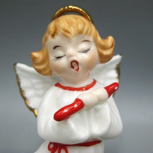 Vintage 50s Porcelain Ceramic Christmas Angel Girl Figurine
